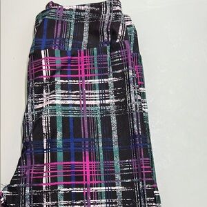 Plaid Women's Leggings in Black, Purple, and Green